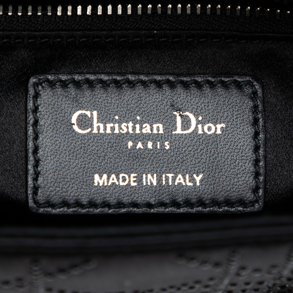 Pre-Loved Dior Mini Satin Cannage Crystal Embellished Lady Dior - Picture 5 of 7